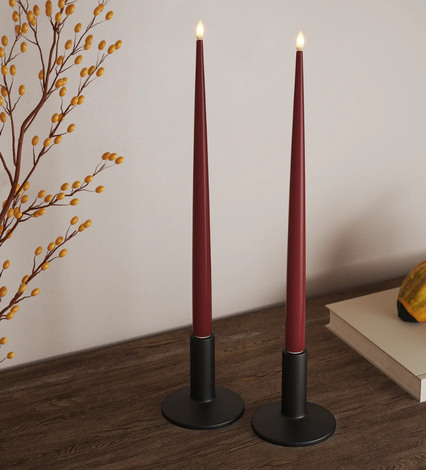 Led Glanzende Dinerkaars Bordeaux 38 cm