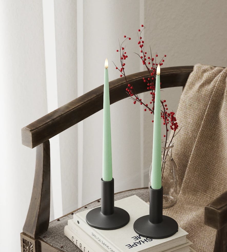 Led Glanzende Dinerkaars Mint Groen