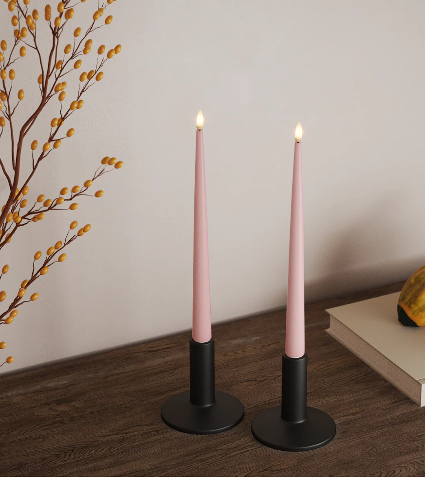 Led Glanzende Dinerkaars Licht Roze