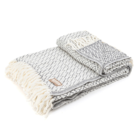 Plaid Naturel Grigio/Beige Grijs Tricot