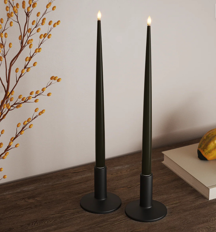 Led Glanzende Dinerkaars Donker Groen 38 cm
