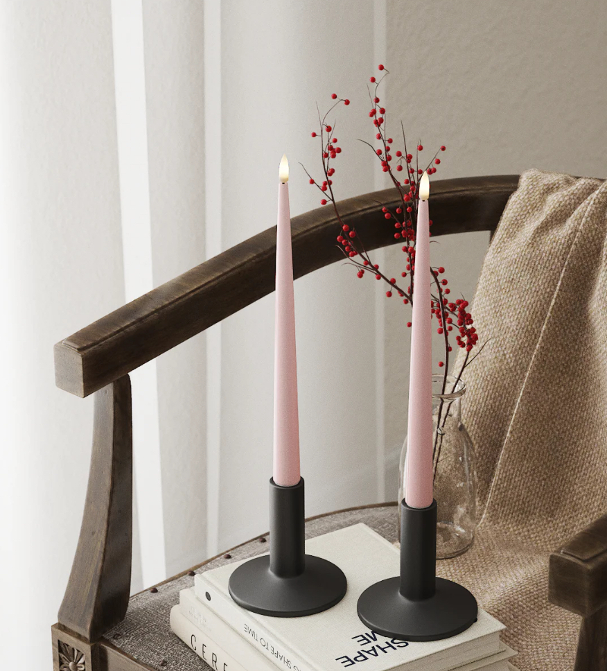 Led Glanzende Dinerkaars Licht Roze