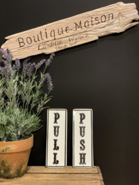 Tekstbord 'Pull'