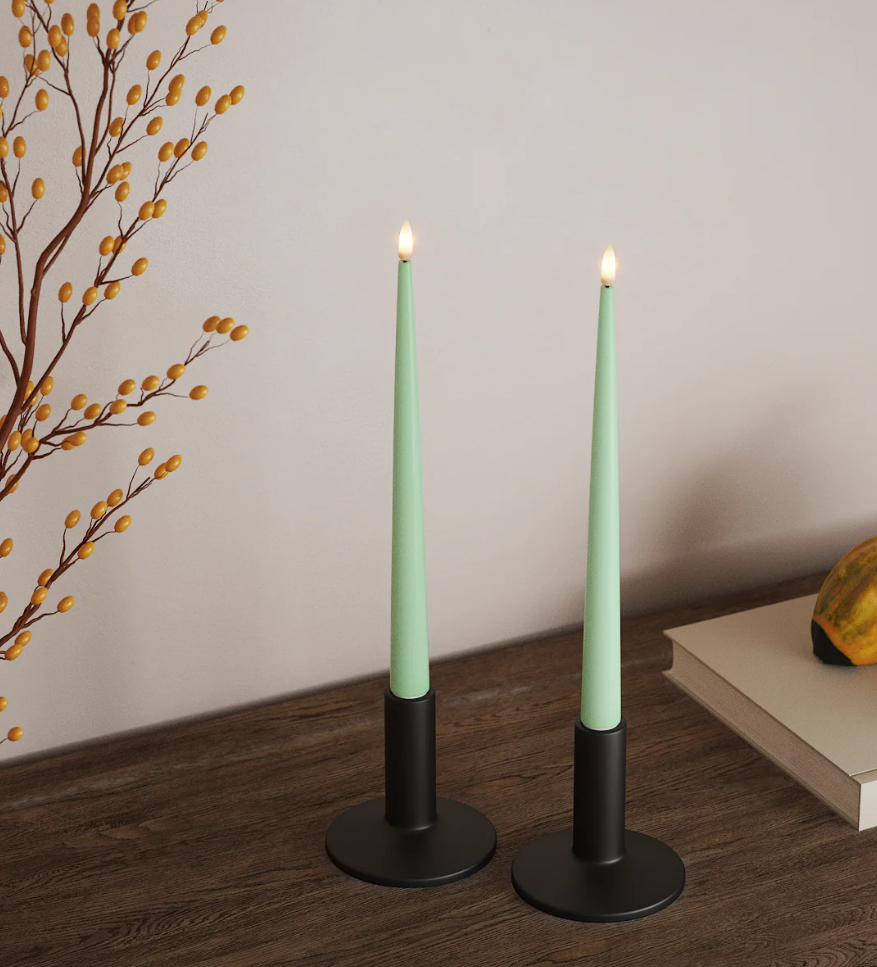 Led Glanzende Dinerkaars Mint Groen