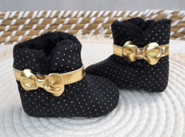 Laarsjes black gold strik