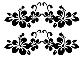 Sticker bloemen Sier