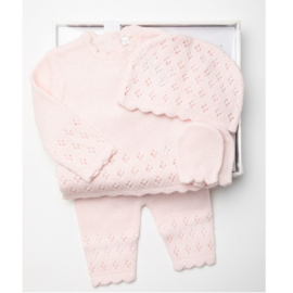 4-delig gebreide set in geschenkdoos Roze