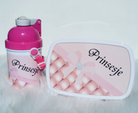 SET Broodtrommel + drinkbeker luxury strik