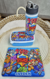 SET Broodtrommel + drinkfles + muismat Brawl Stars