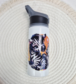 Aluminium drinkfles Schattige Zebra