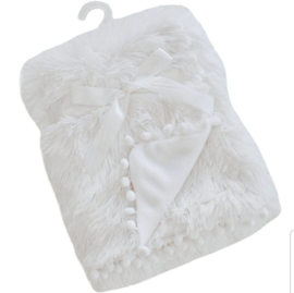 Luxury deken met bolletjesrand