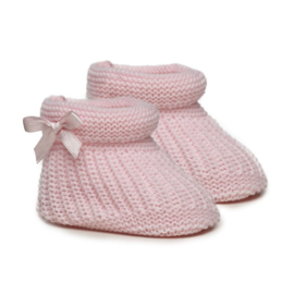 Babyslofjes met strikje roze