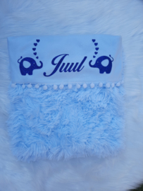 Blauw luxury met bolletjesrand olifant