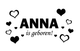 Geboortesticker NAAM hartjes