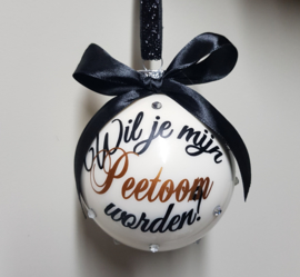 Kerstbal peettante / peetoom steentjes