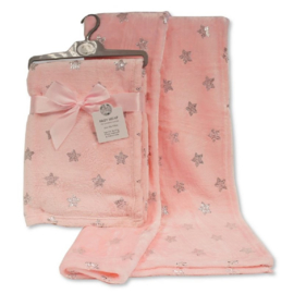 Deken glitterster roze