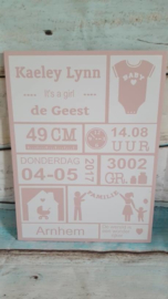 Geboorte tekstbord