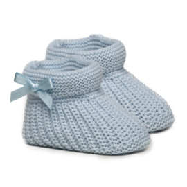 Babyslofjes met strikje blauw