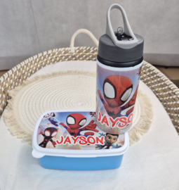 SET Broodtrommel + drinkfles spidey