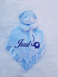Knuffeldoek beer met satijnen rand olifant