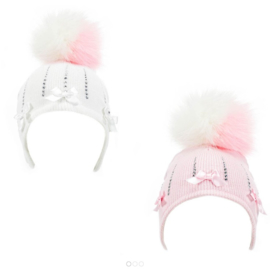 Muts met pom pom & Bling