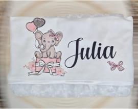 Deken olifant design met naam