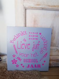 Bedankt lieve juf voor het afgelopen schooljaar