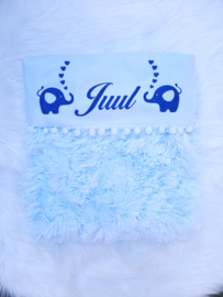 Blauw luxury met bolletjesrand olifant