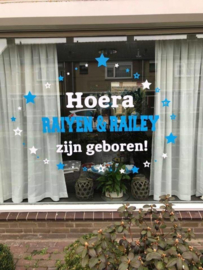 Geboortesticker sterren tweeling