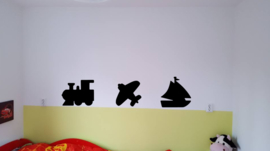 Sticker Trein Boot Vliegtuig