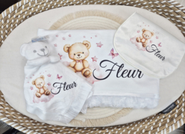 Deken set BEER, deken, knuffeldoek, slabber