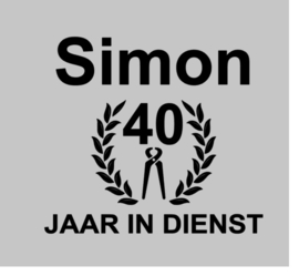 Sticker 40 jaar Dienst NAAM