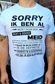T-shirt sorry ik ben al bezet