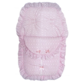 Broderie voetenzak roze