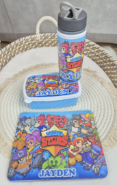 SET Broodtrommel + drinkfles + muismat Brawl Stars