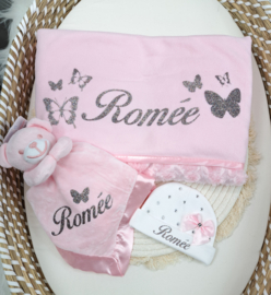 Geboorteset vlinder roze