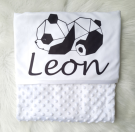 Deken zwart/wit panda