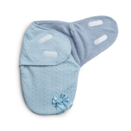 Wikkel deken met strik blauw