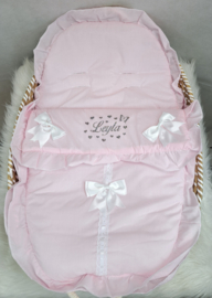 Luxury voetenzak roze strik