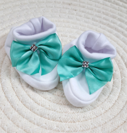 Babyslofjes mintgroen strik