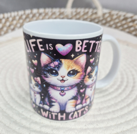 Mok Life is better with Cats (black)