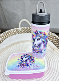 SET Broodtrommel + drinkfles unicorn