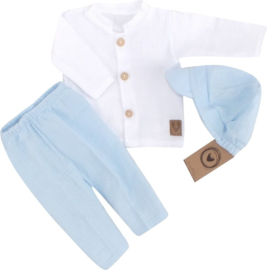 Zyzio elegante 3-delige set Mousseline Blauw