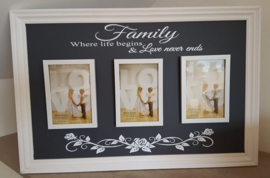 Fotobord Family where life begins & love never ends