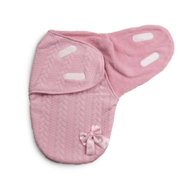 Wikkel deken met strik roze