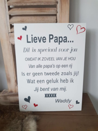 Tekstbord Lieve papa dit is speciaal voor jou
