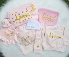 Geboorte set GROOT ROZE