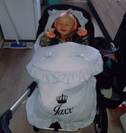 Luxury voetenzak blauw