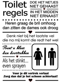 Deursticker Toiletregels