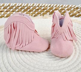 Laarsjes franjes roze